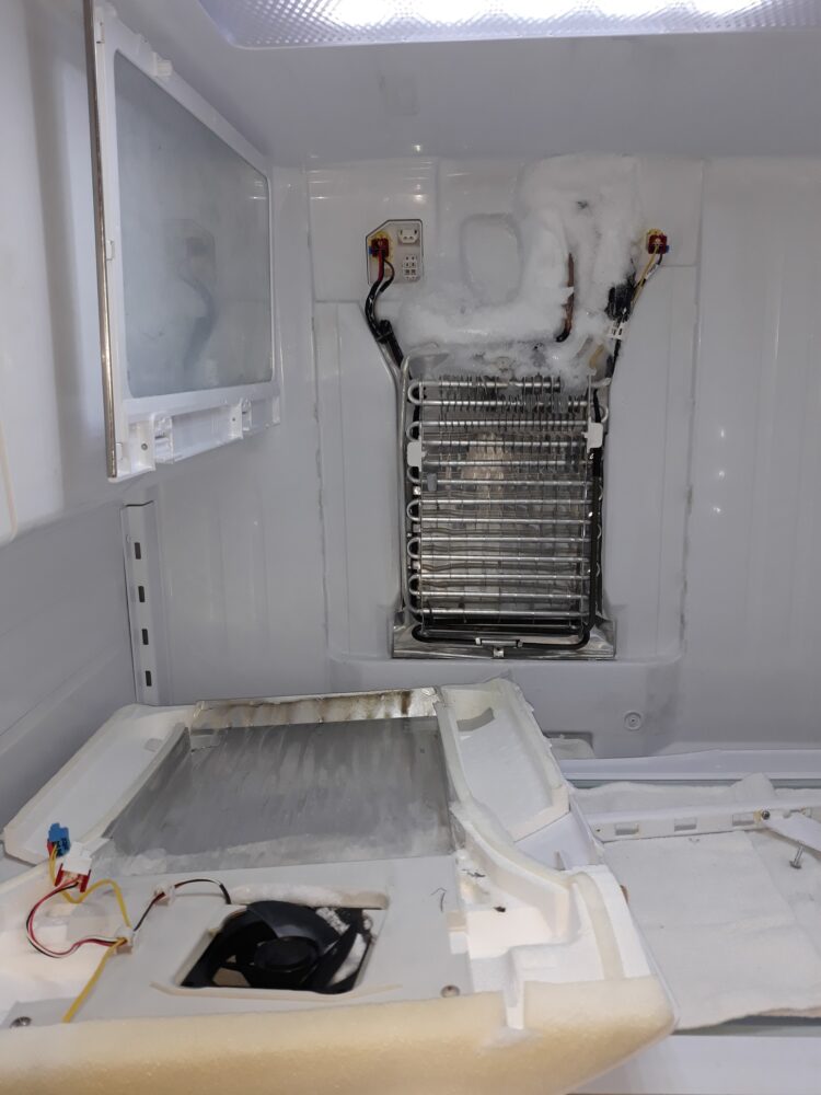 appliance repair refrigerator repair repair require replacement of the fan motor assembly and manually defrosting the ice riddmark ln de leon springs fl 32130