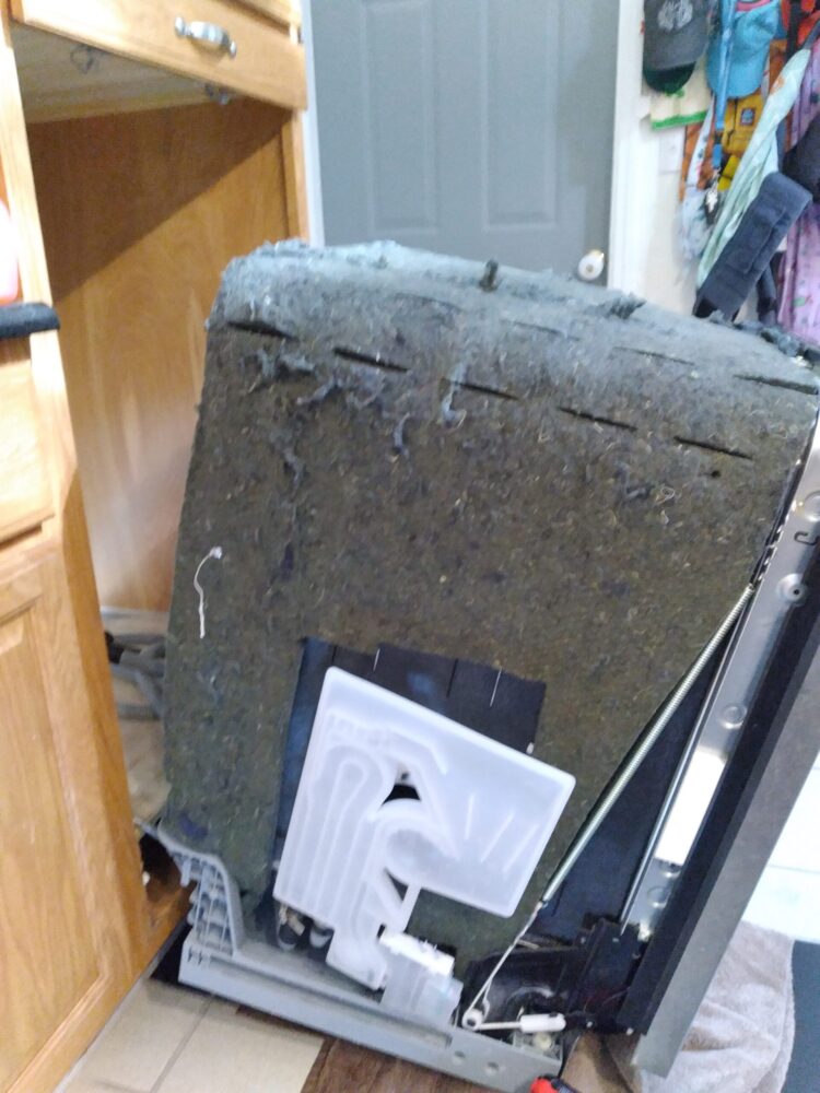 appliance repair dishwasher reapir leaking found small tear on drian line parker den drive ruskin fl 33570