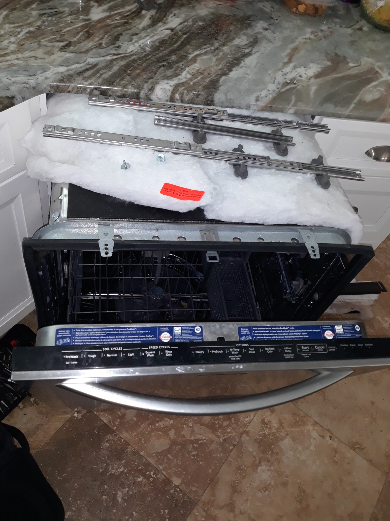 appliance repair dishwasher repair repaired by replacement of the broken and missing parts to remount the rack and restore the rack assessory components main avenue okahumpka fl 34762