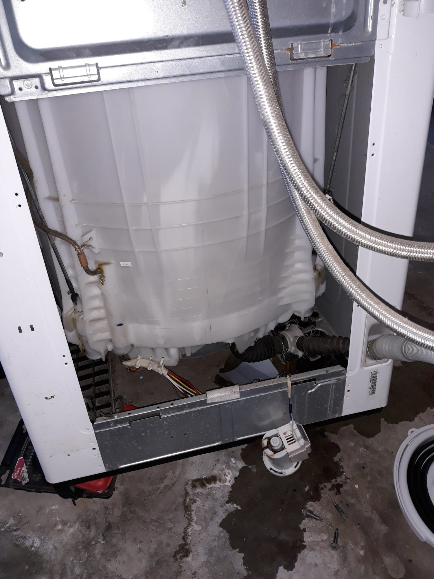 appliance repair washing machine repair repaired by replacement of the broken drain pump motor assembly park drive leesburg fl 34748